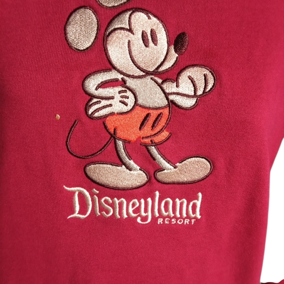 Disneyland Mickey Mouse Red Pullover Hoodie Sweatshirt Unisex Size Small - Picture 2 of 7